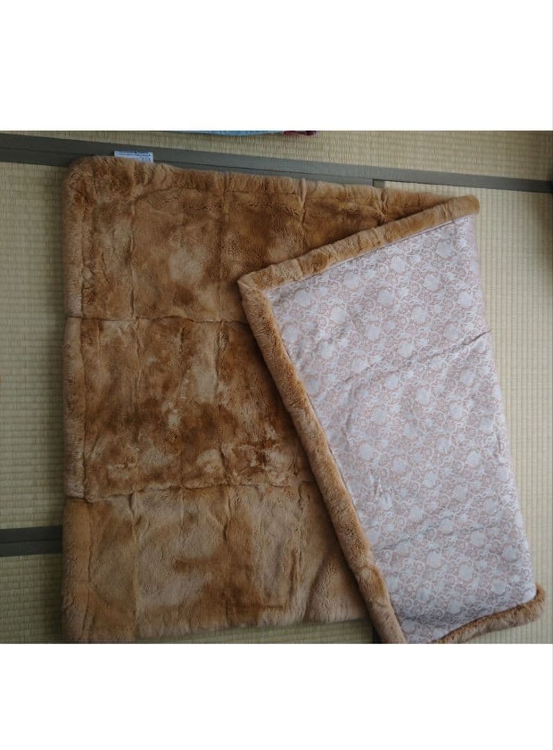 ムートン毛布 ブラウン レッキスハーフケット 掛け布団 　毛布　150×100