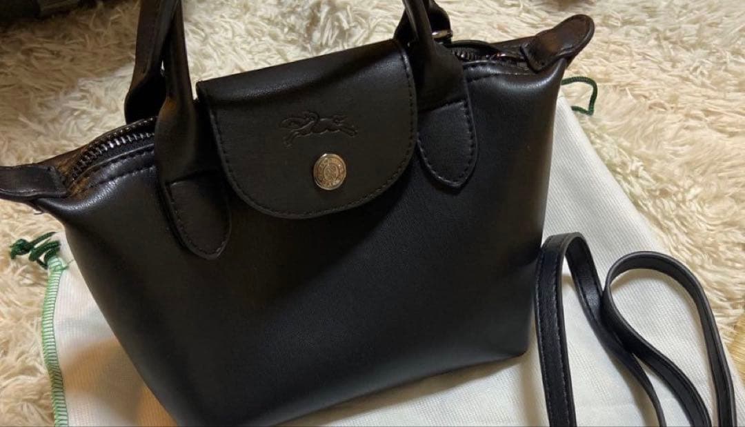 m*様 ロンシャン　プリアージュ　xs ブラック ミックスレザー