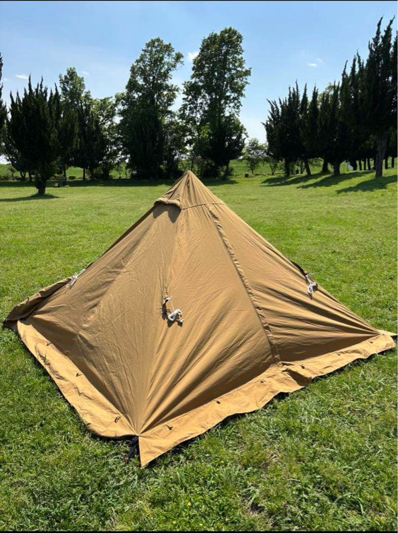 WAQ ALPHA TC ソロ用ティピテント、専用二股ポールグラウンドシート付き