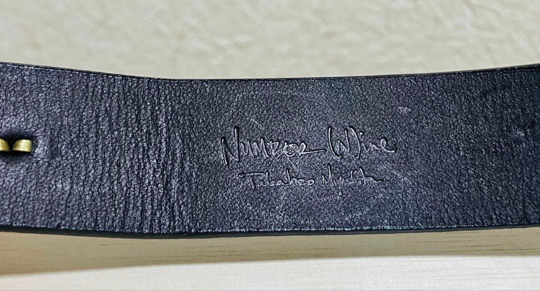 ナンバーナイン　レザーバングル　ブレスレット　ブラック　スエード　スタッズ　真鍮