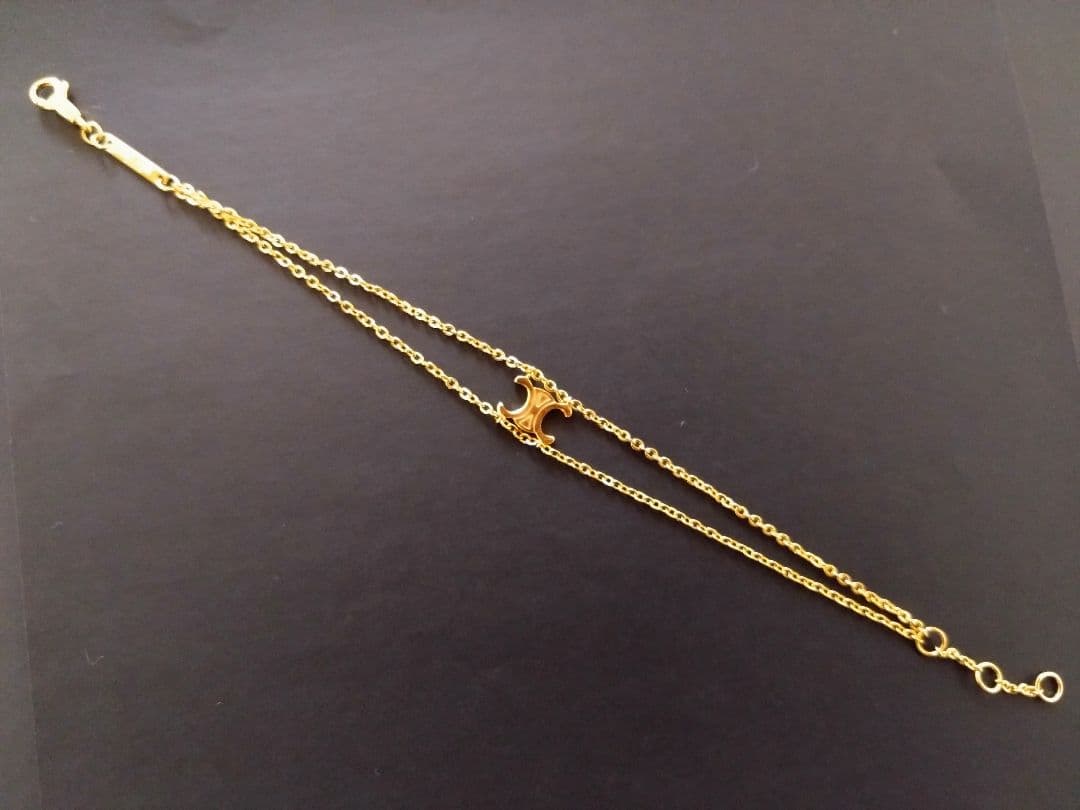 CELINE セリーヌ　トリオンフ サスペンダー ブレスレット　ゴールド