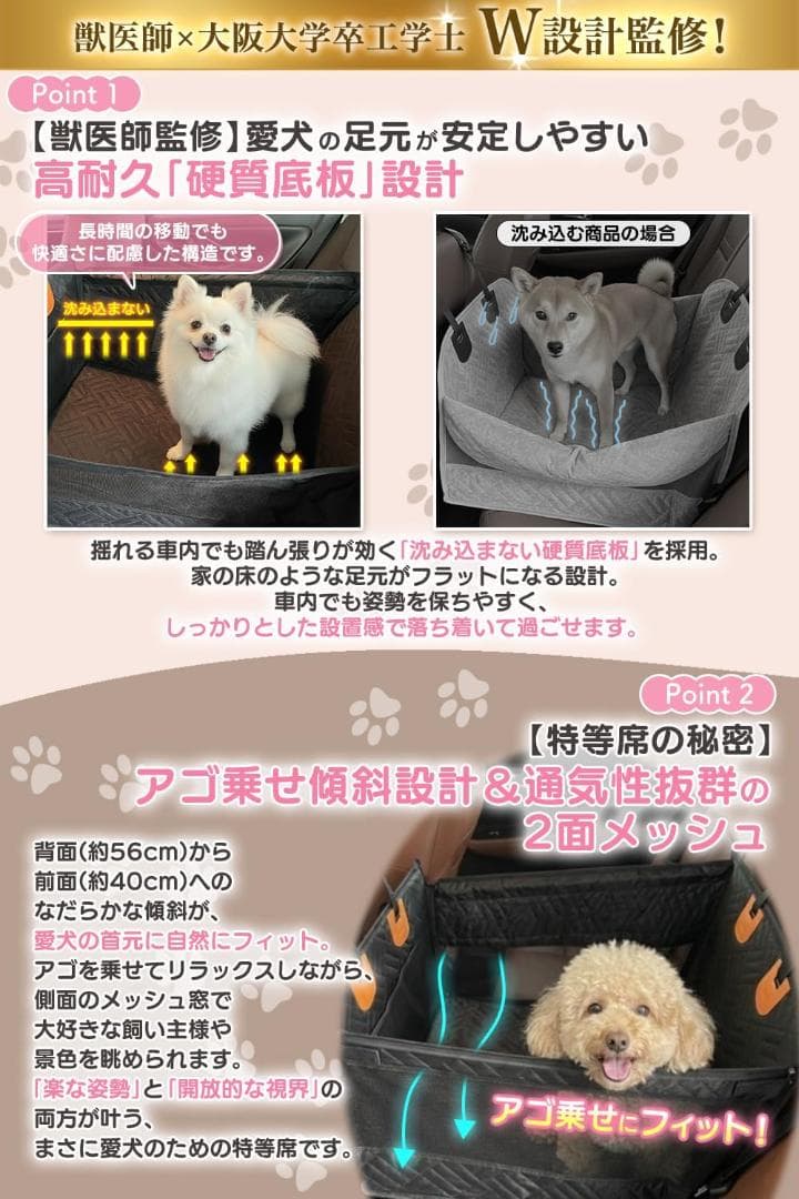 ドライブボックス 犬 車 座席 底が沈まない　TU512