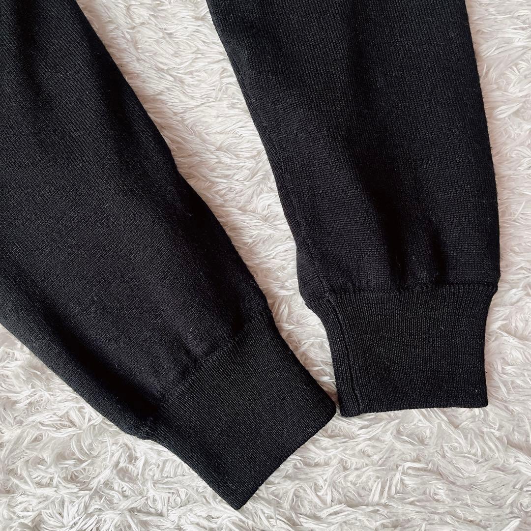 【美品】ポロゴルフ ラルフローレン ドライバーズニット ジップアップ ウール黒