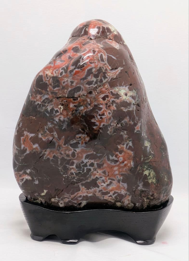 ケ*イ様 雷光石　雷石　両面に火の鳥乱舞　山の形　根尾 鑑賞石 水石 自然石　木