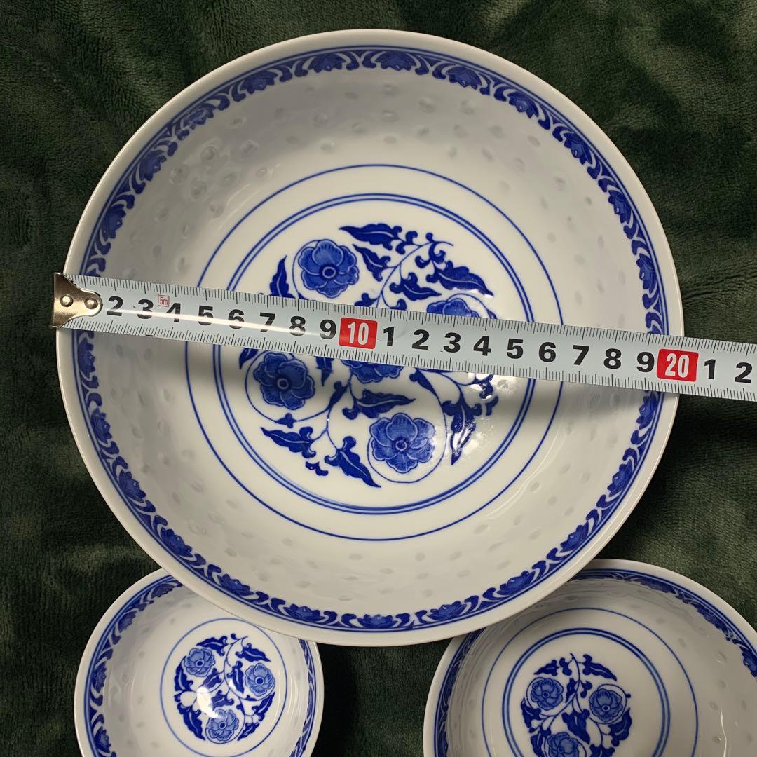 景徳鎮製　中華食器セット　花柄　ホタル陶器