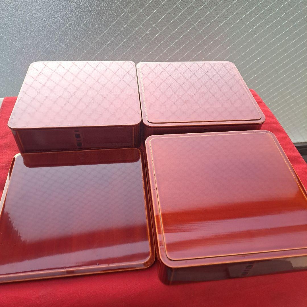 【飛騨春慶塗　6.5寸\"3段重箱】天然木製　曲げ細工　長期保管品