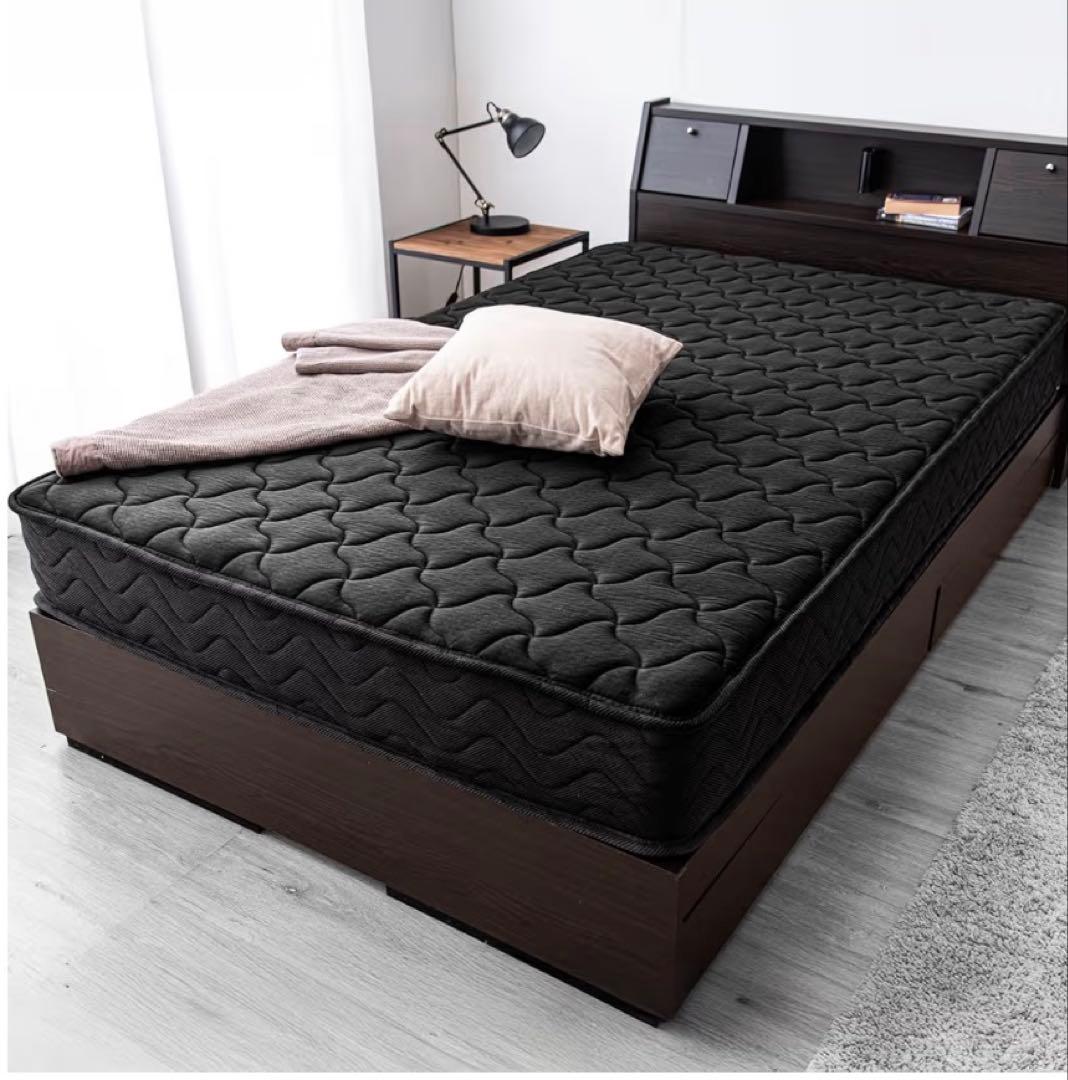 タンスのゲン マットレス セミダブル ベッドマットレス ブラック