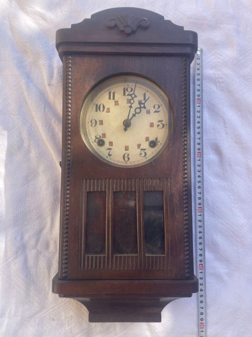 戦前 昭和五年 日本製 振り子掛時計 ゼンマイ式 古時計