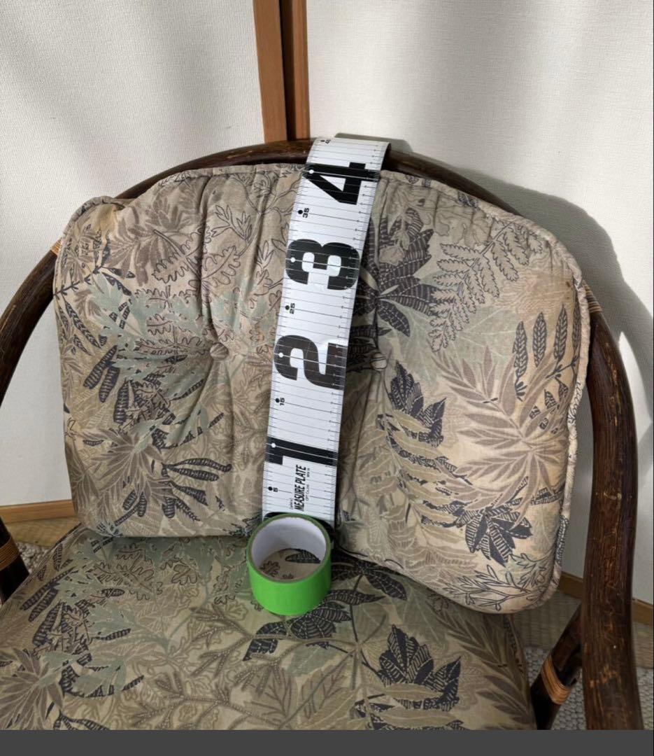 椅子 アームチェア 花柄 ラタンチェア　レトロ