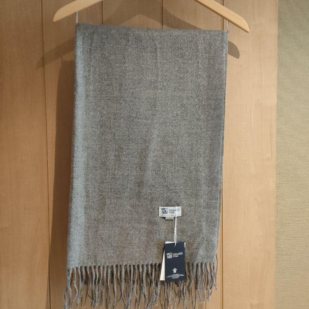 【新品】Johnstons of Elgin 100%カシミヤ マフラー グレー