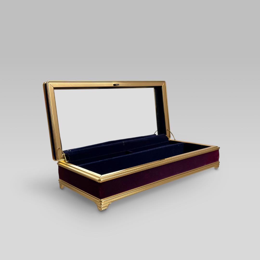 80s【ヴィンテージ】ベロア クラシックデザイン ジュエリーボックス ケース