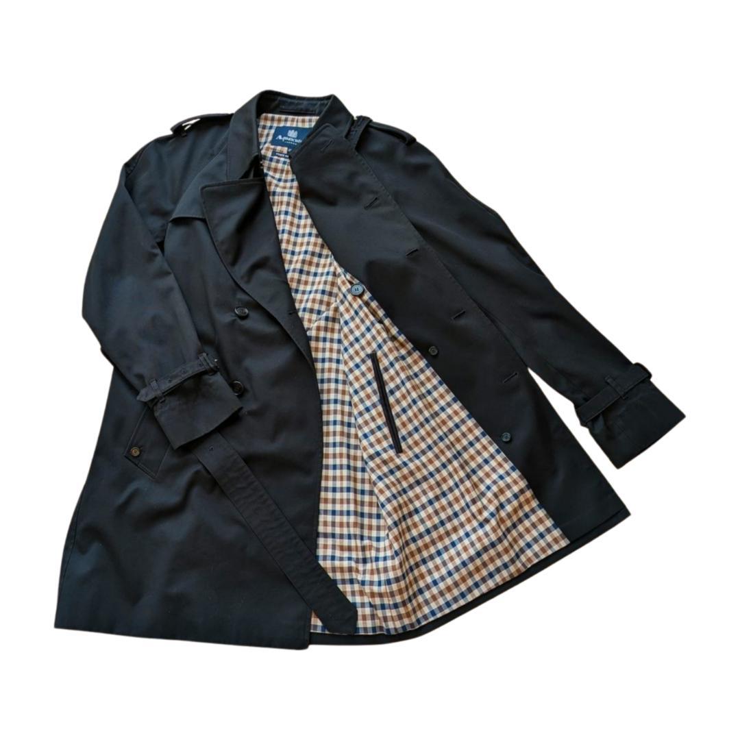 Aquascutum トレンチコート ENGLAND 44 XL相当 ブラック