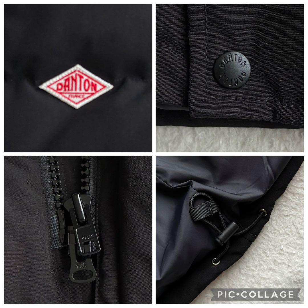 極美品 ダントン Bshop ダウンジャケット 黒 ファーフード付き レディース