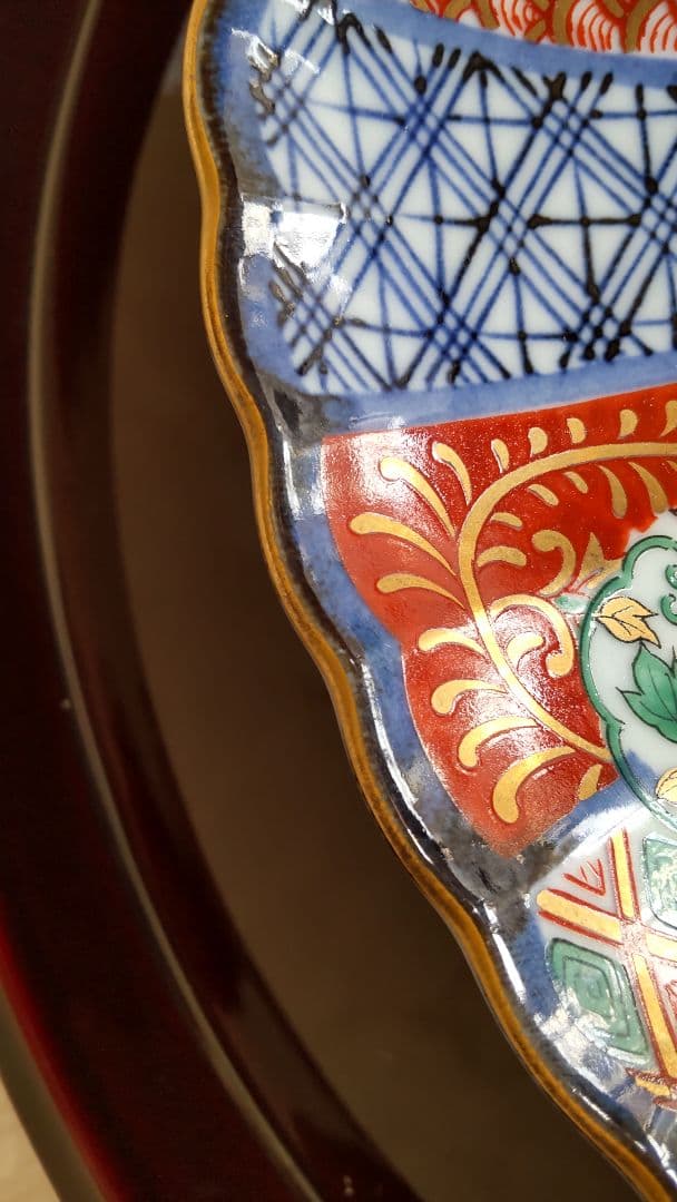 未使用 有田焼 龍峰窯 金彩祥瑞 銘々皿 3枚 古伊万里 御祝い 大きめ