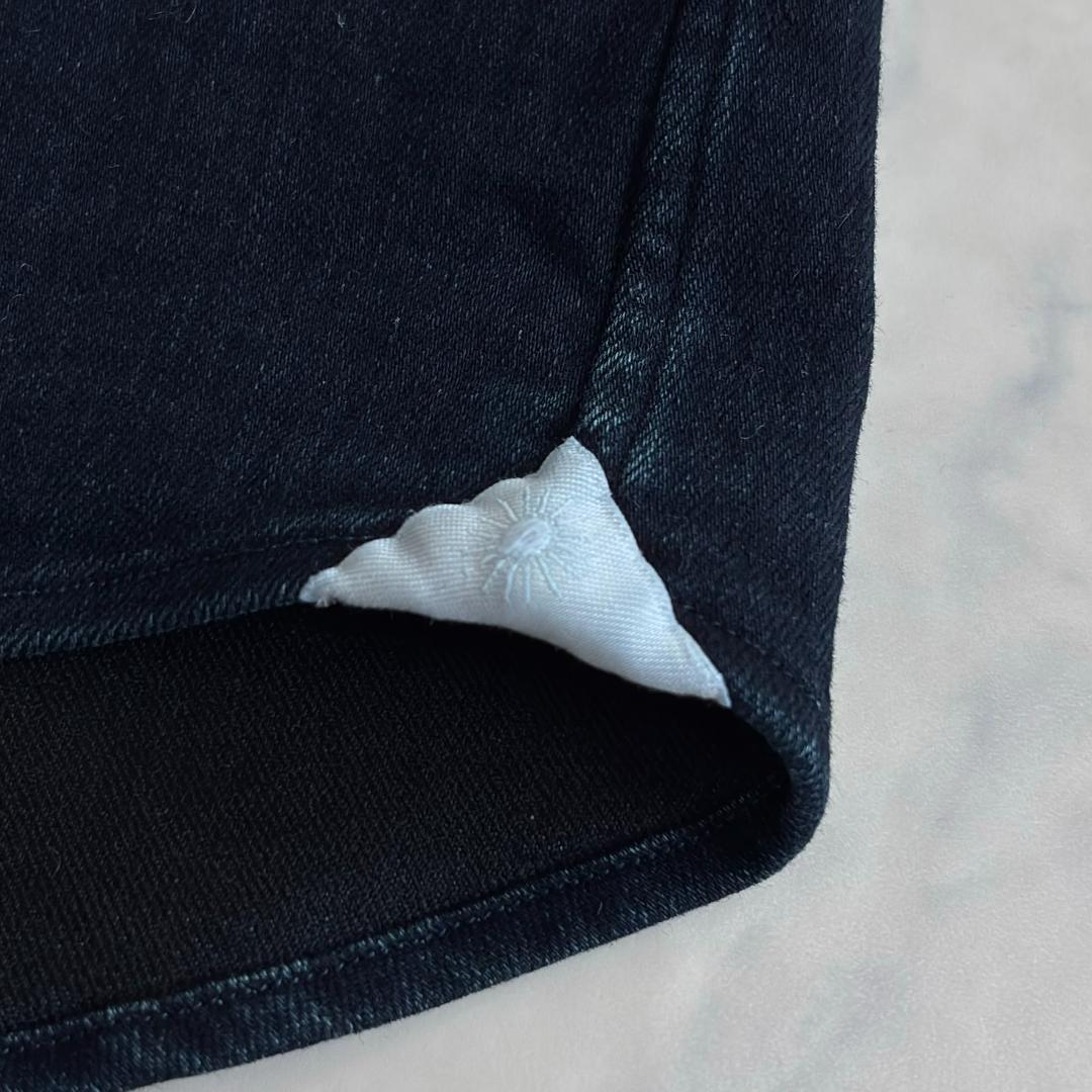 美品 ジャンネット デニムシャツ 長袖 カッタウェイ 太陽アイコン 濃紺 tu6
