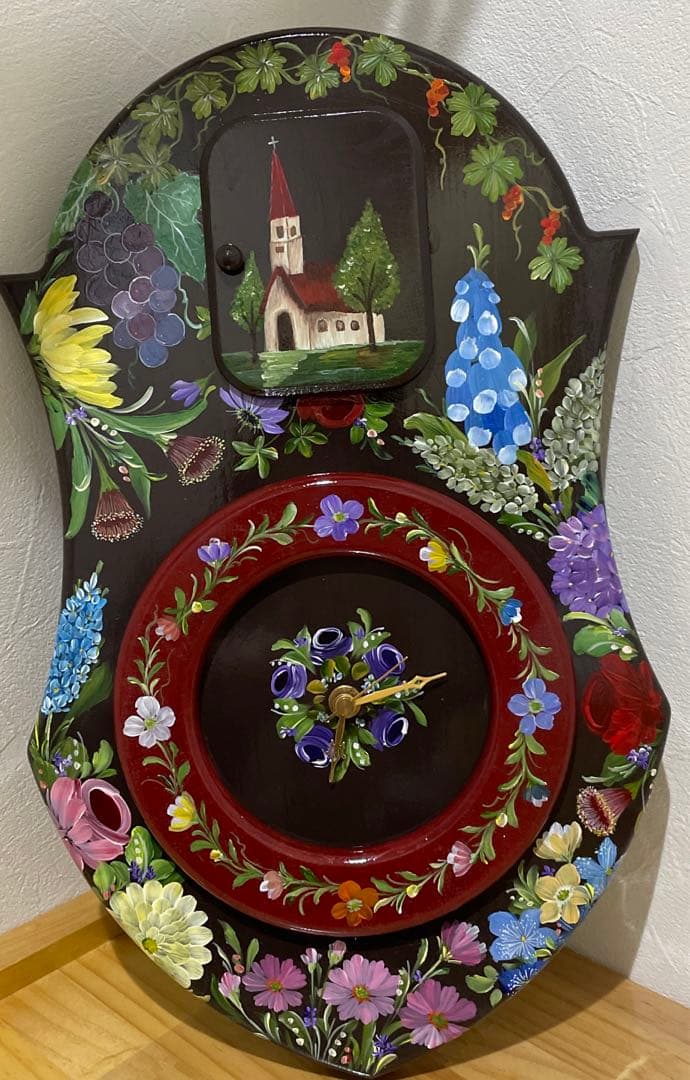 トールペイント　アッセンデレフト　壁掛け時計　未使用品