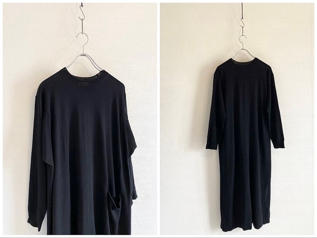 美品 Plantation 2021AW ウーステッドヤーン ワンピース M 黒