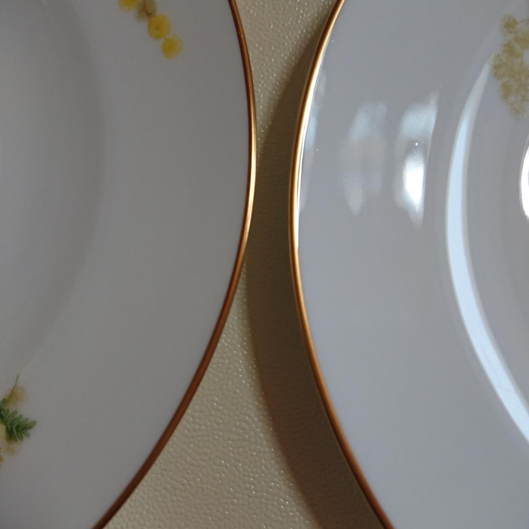 ミモザ 花言葉シリーズ 20cm デザート皿 ペア+37cm プラター 大倉陶園