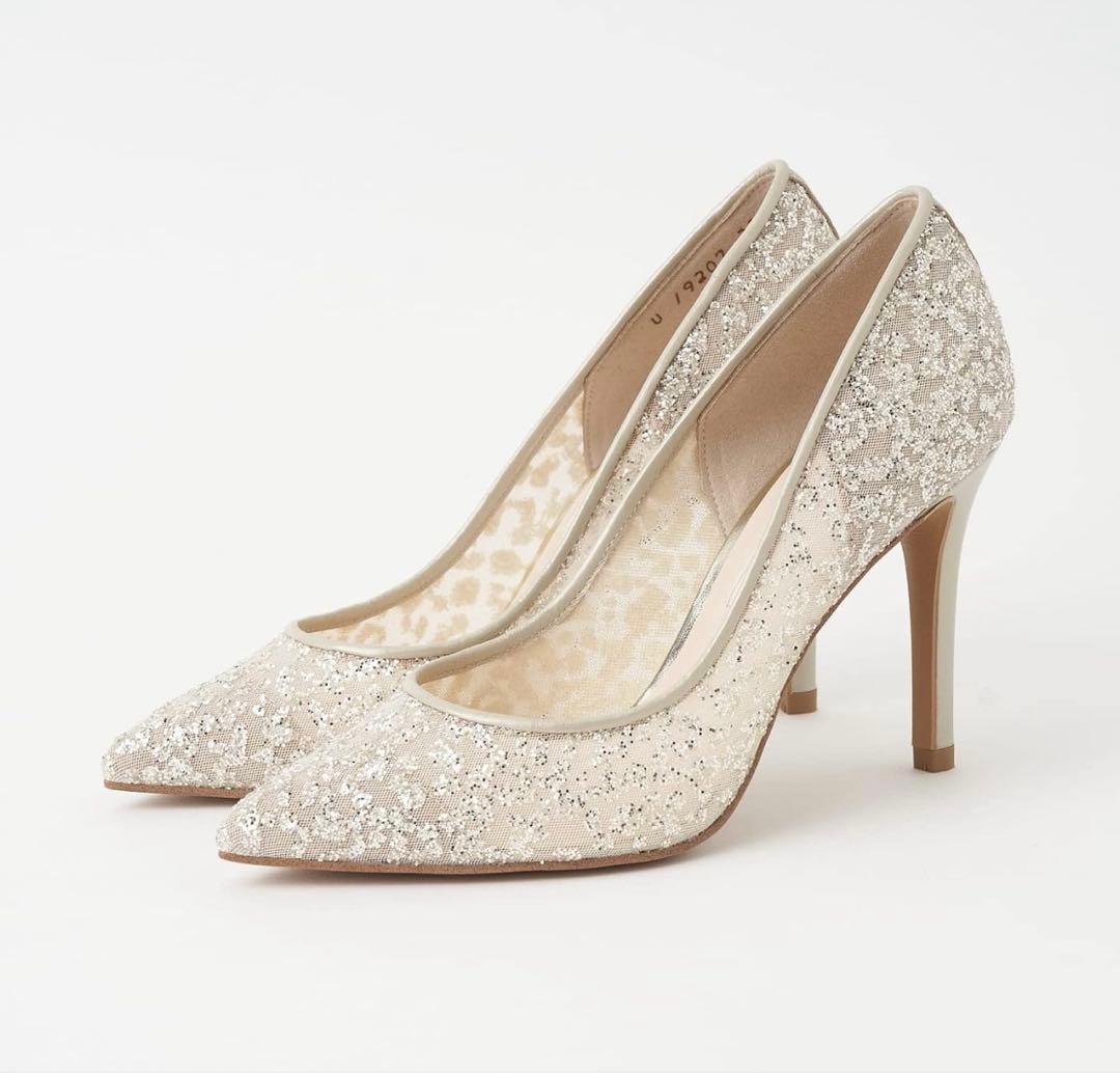 ダイアナ　ラメチュールパンプス　9cmヒール　22.5cm ブライダル