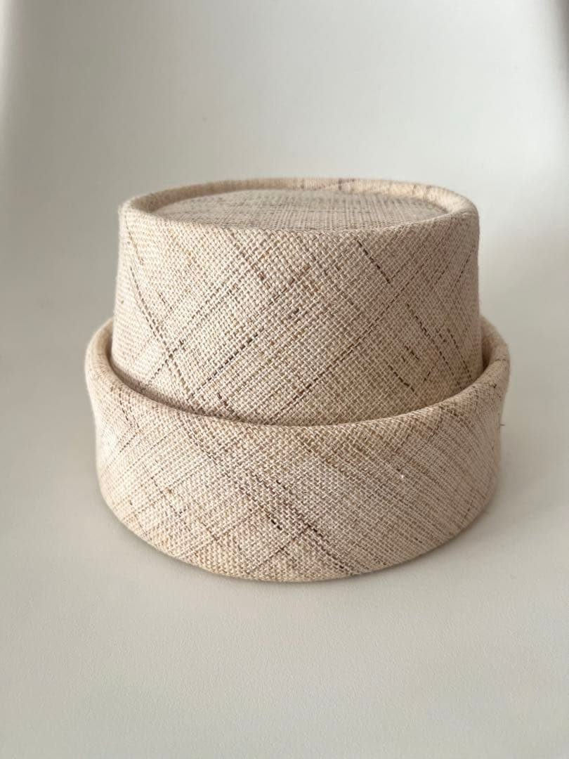 mite帽子/えん帽子/手織麻〈オフホワイト×キナリミックス》