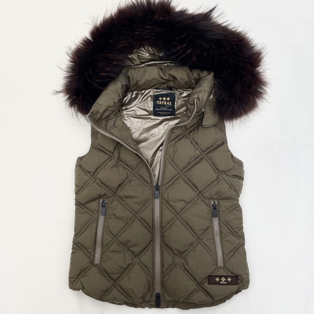 【美品】タトラス ダウンベスト FILOMENA 1 カーキ キルティング