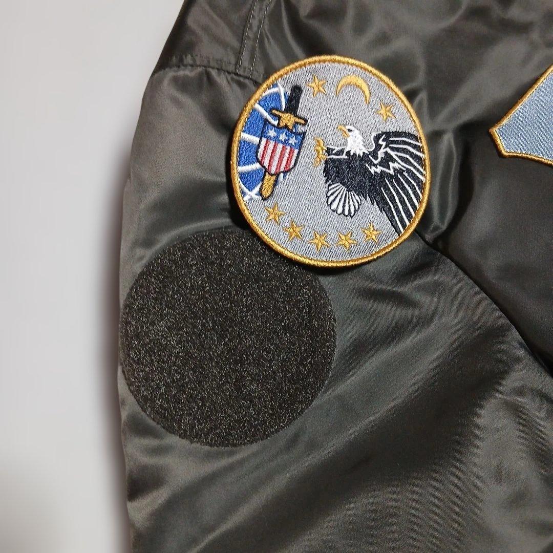 フライトジャケットMA1 AIRCREW TIGHT PATCH濃緑灰L新品同様