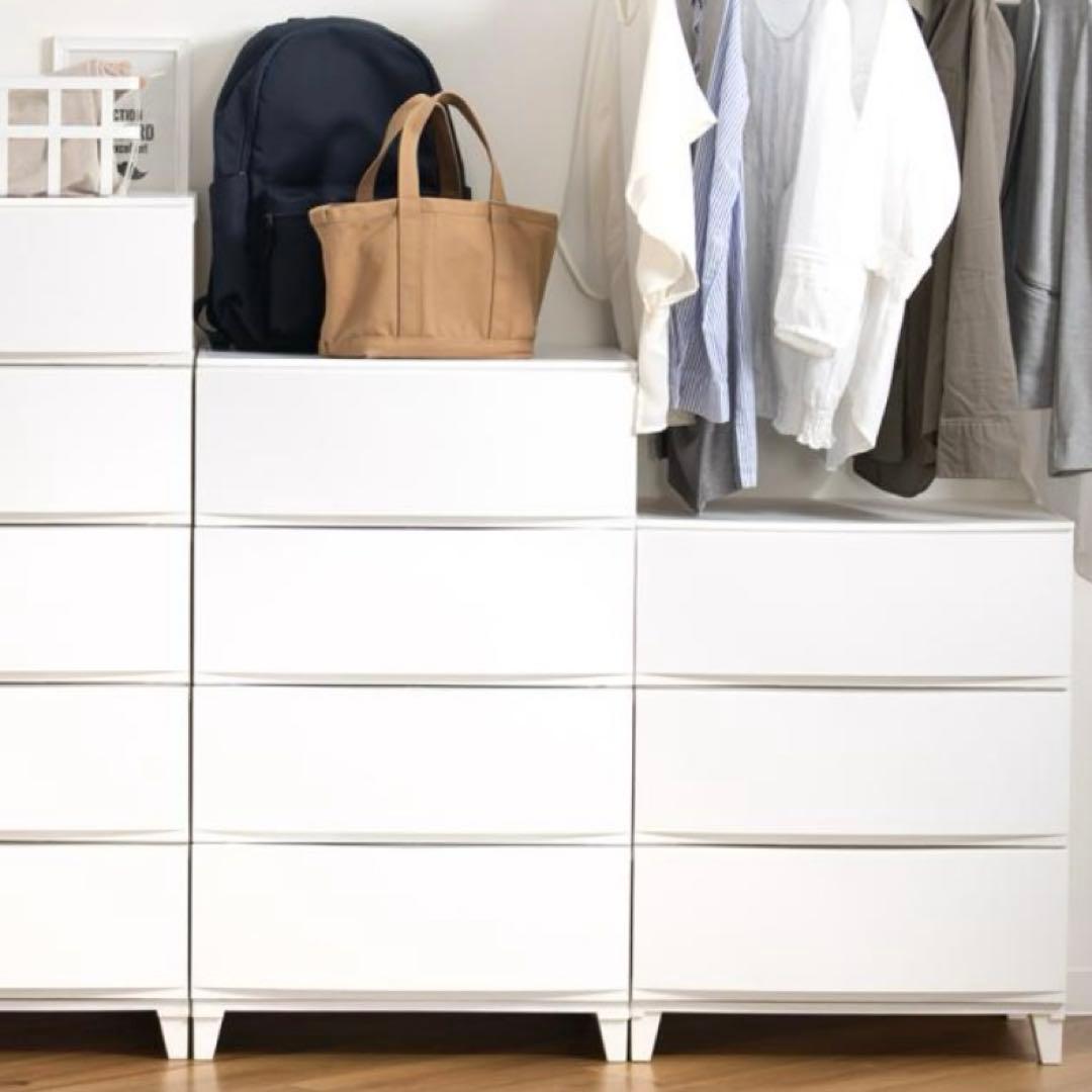 洋服 収納 チェスト ワイド 4段＋3段 セット