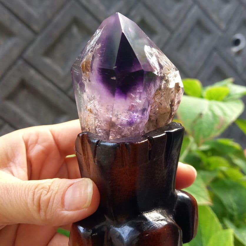 水入りスーパーセブン原石◼️水晶◼️台座付　A