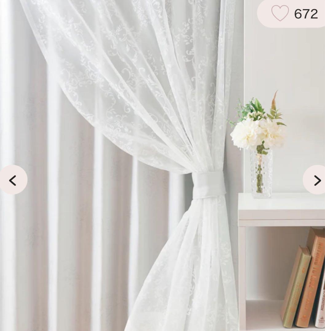 FrancfrancダブルカーテンH2000×W1000 ホワイト×ライトグレー