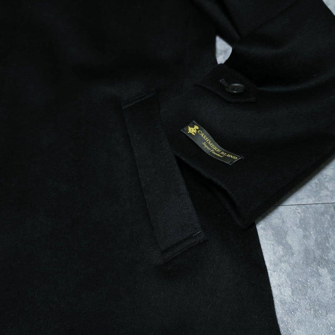 未使用級 archive ステンカラーコート L カシミア混 ウールコート 黒