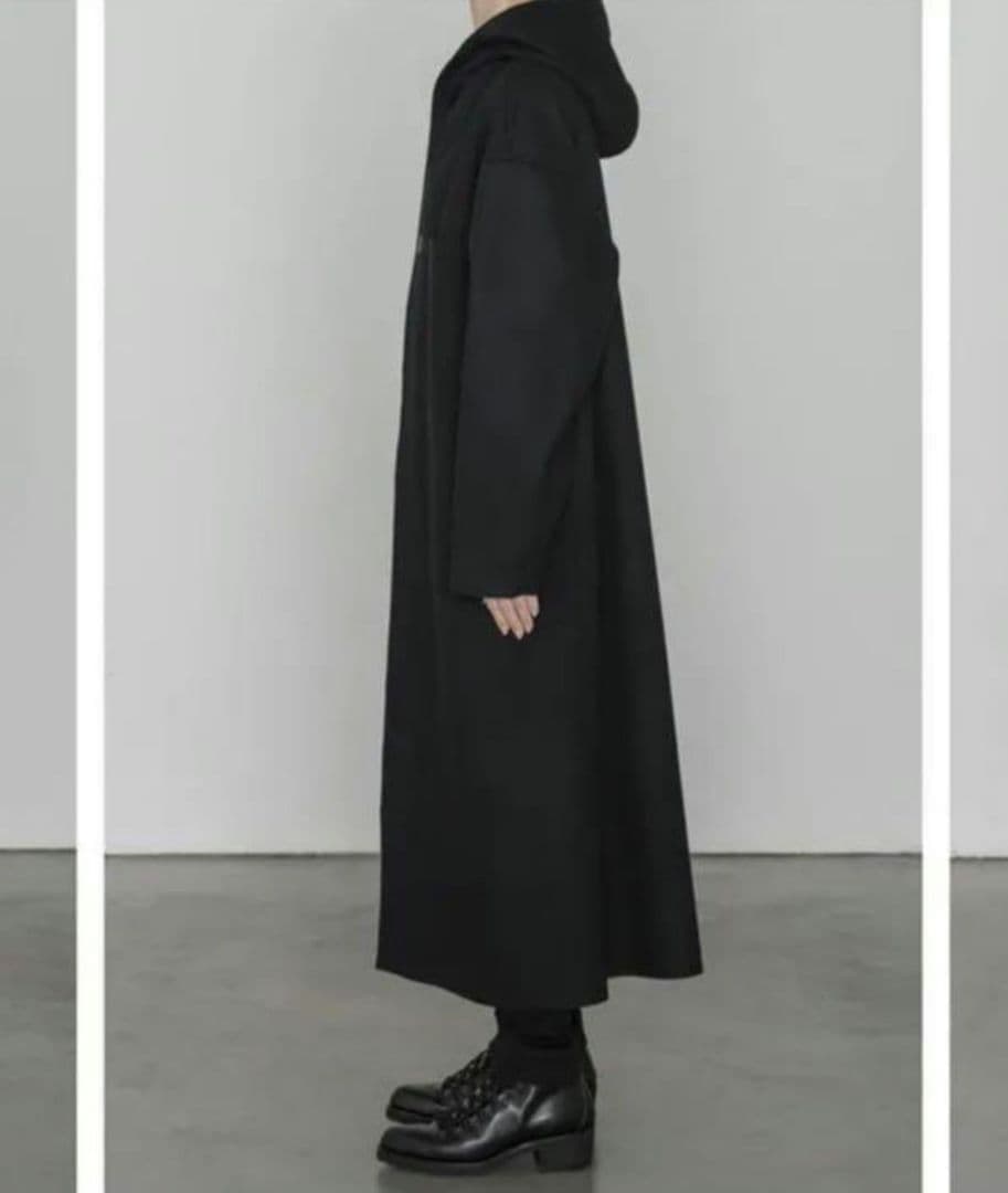 ハイク　HYKE メルトンフーデッドコート　ロングコート