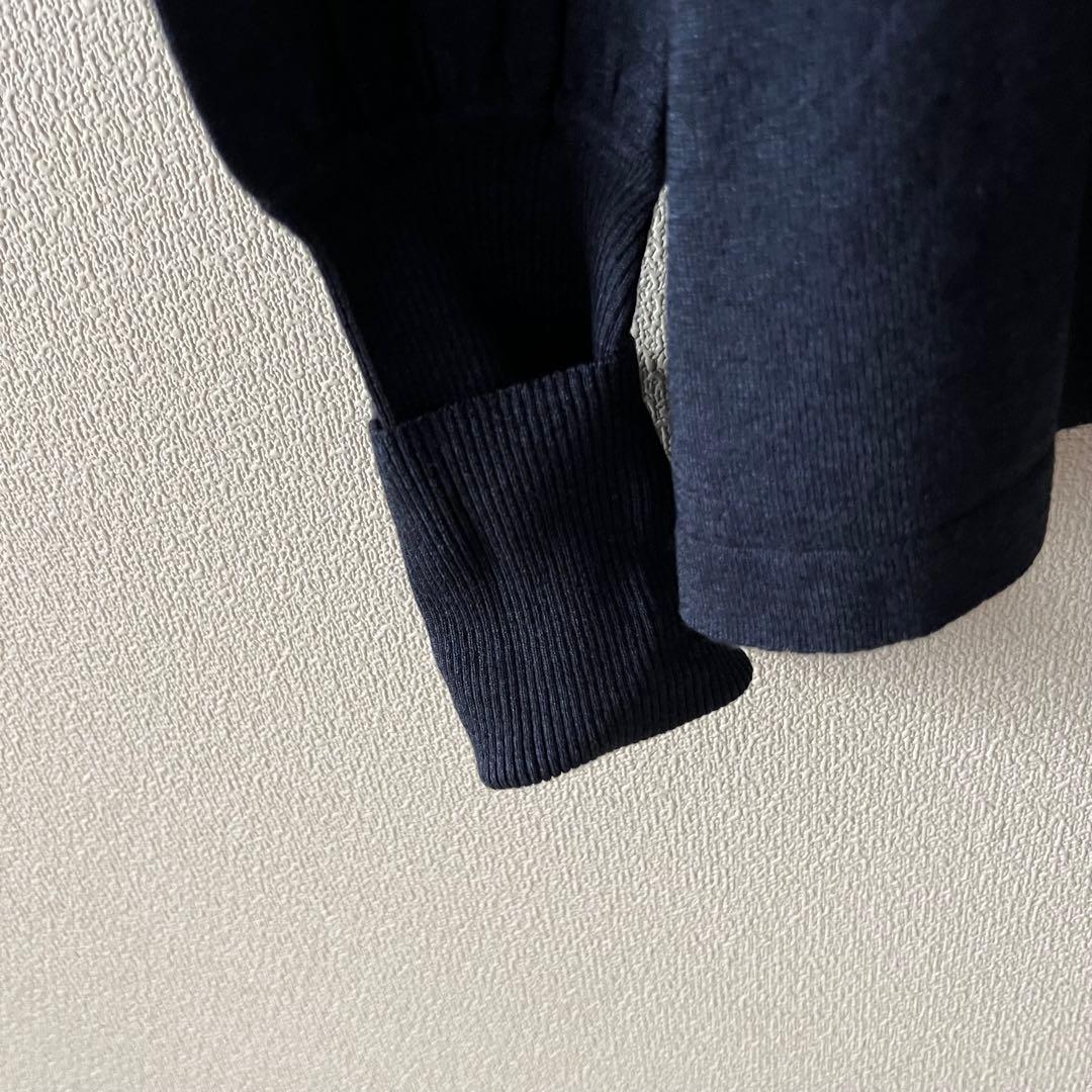 CHANEL カシミヤ シルク ココマークボタン 長袖ニット ネイビー 42XL