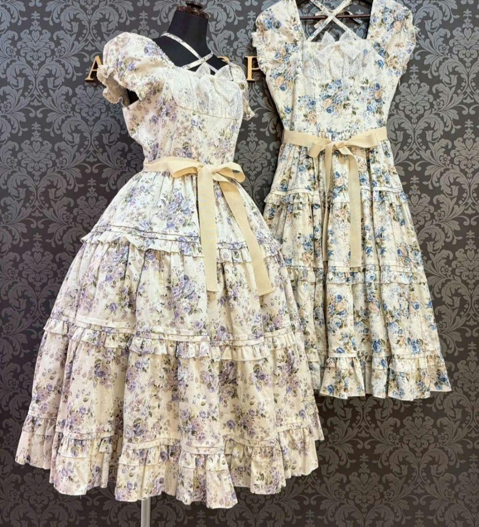 タグ付き新品 ロココブーケ・アルカンシェルティアードロングドレス＆リボンクリップ