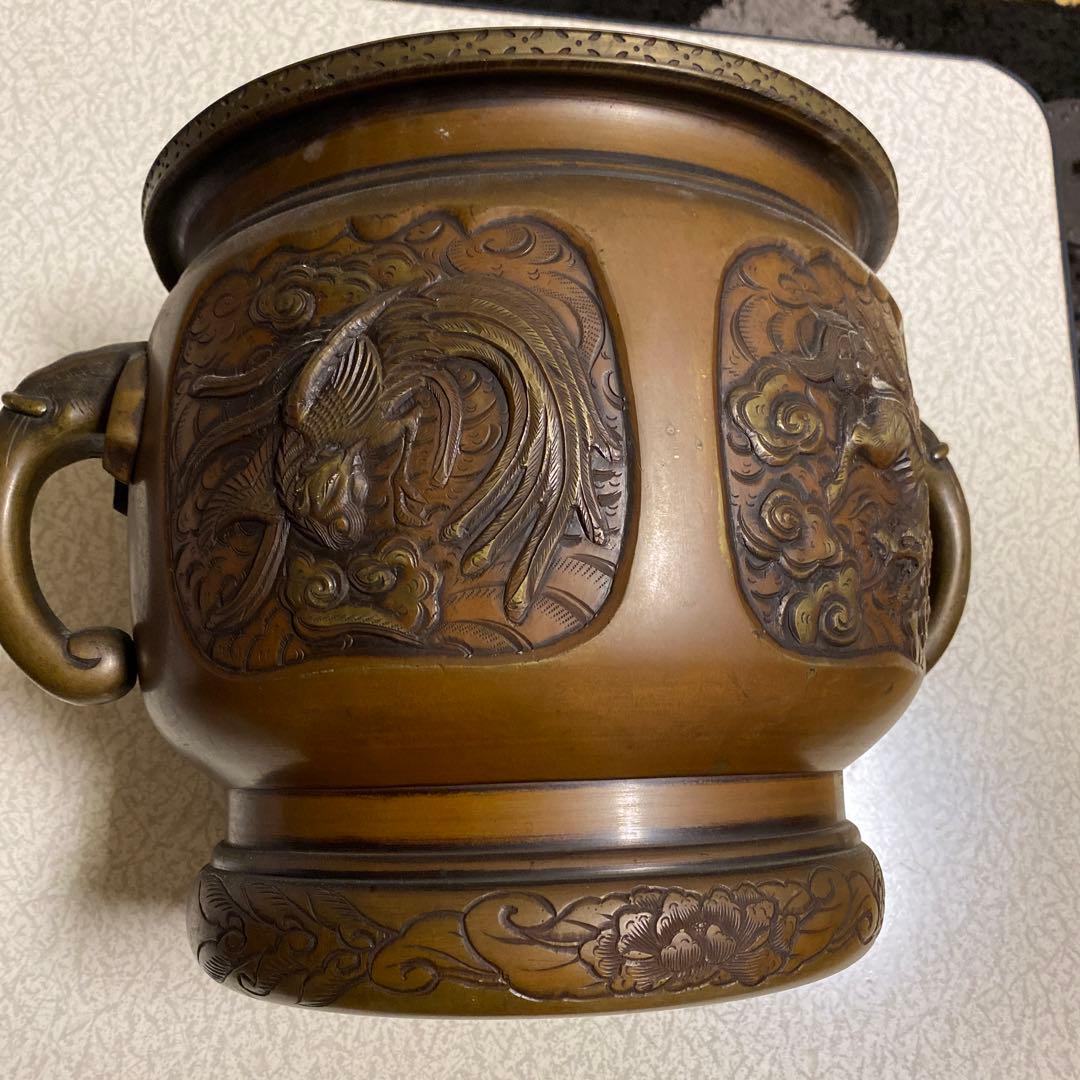 火鉢　銅　古董