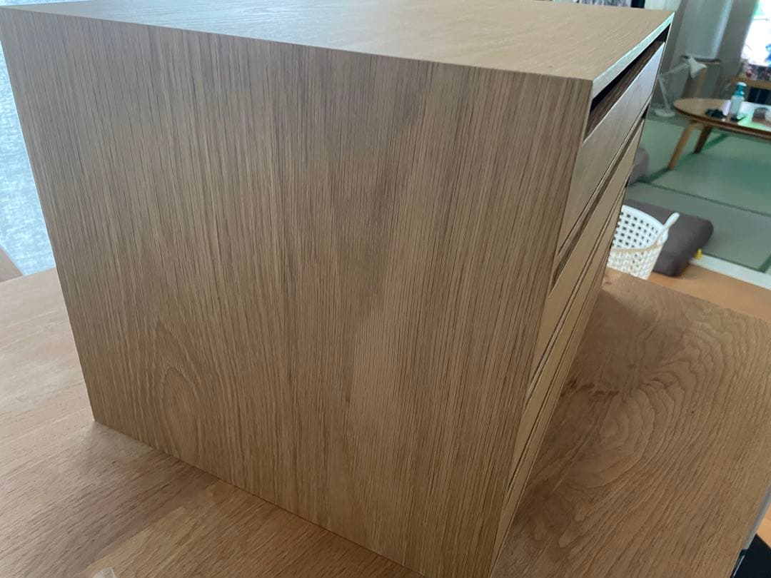 無印良品　木製収納ケース　引出し式　4段　ワイド　ナチュラル　オーク材②