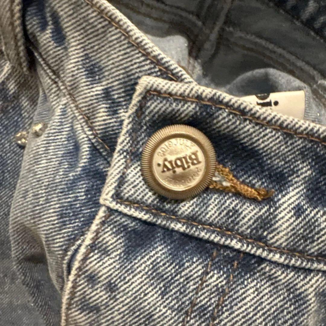 む*ー様 Bibiy デニム　ビーズ装飾付きライトブルーデニムパンツ