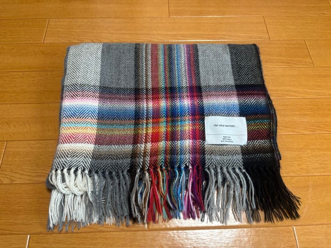 イノウエブラザーズ　チェックマフラー　アルパカ