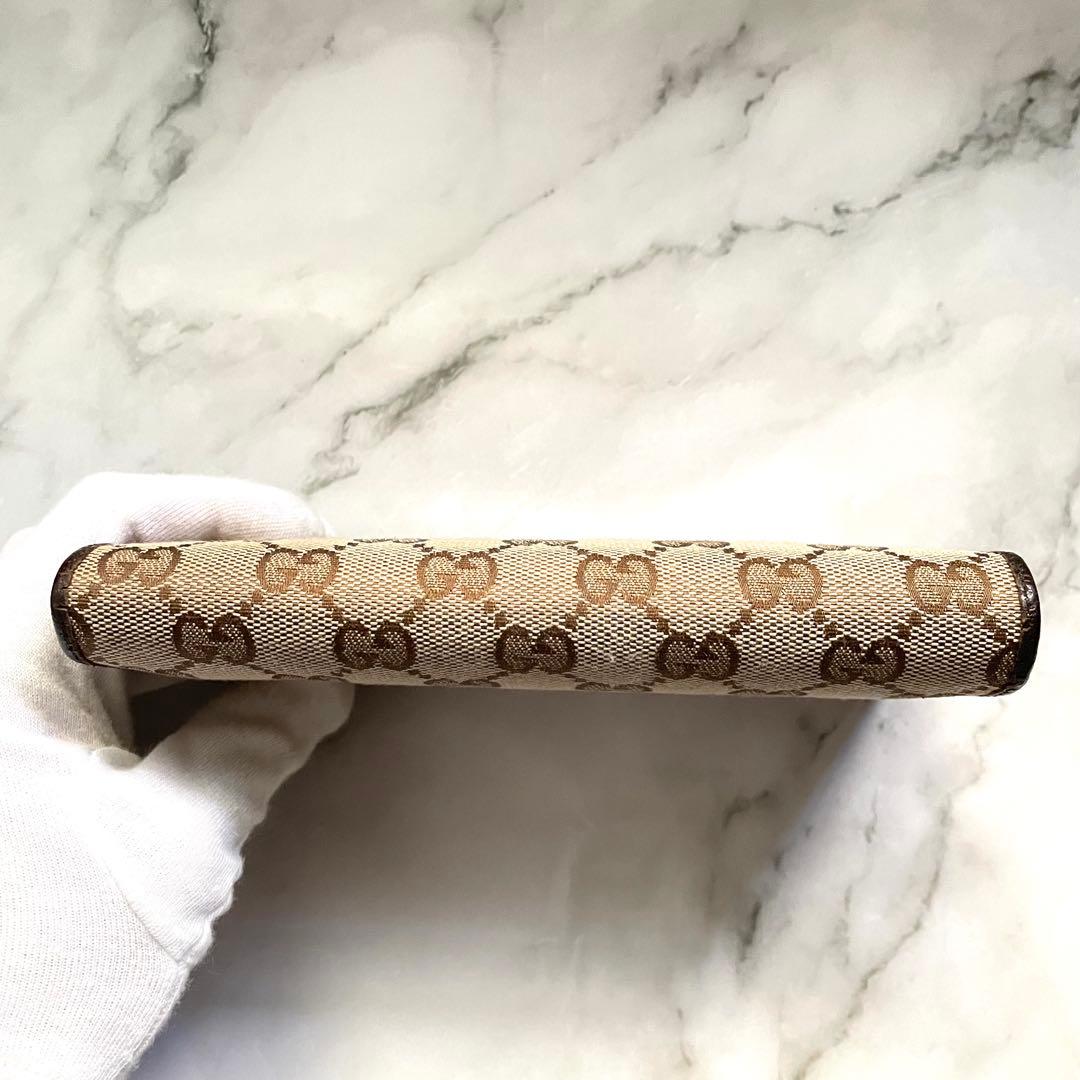 GUCCI グッチ 長財布 GGキャンバス ロゴプレート 折り財布 0120-⑤