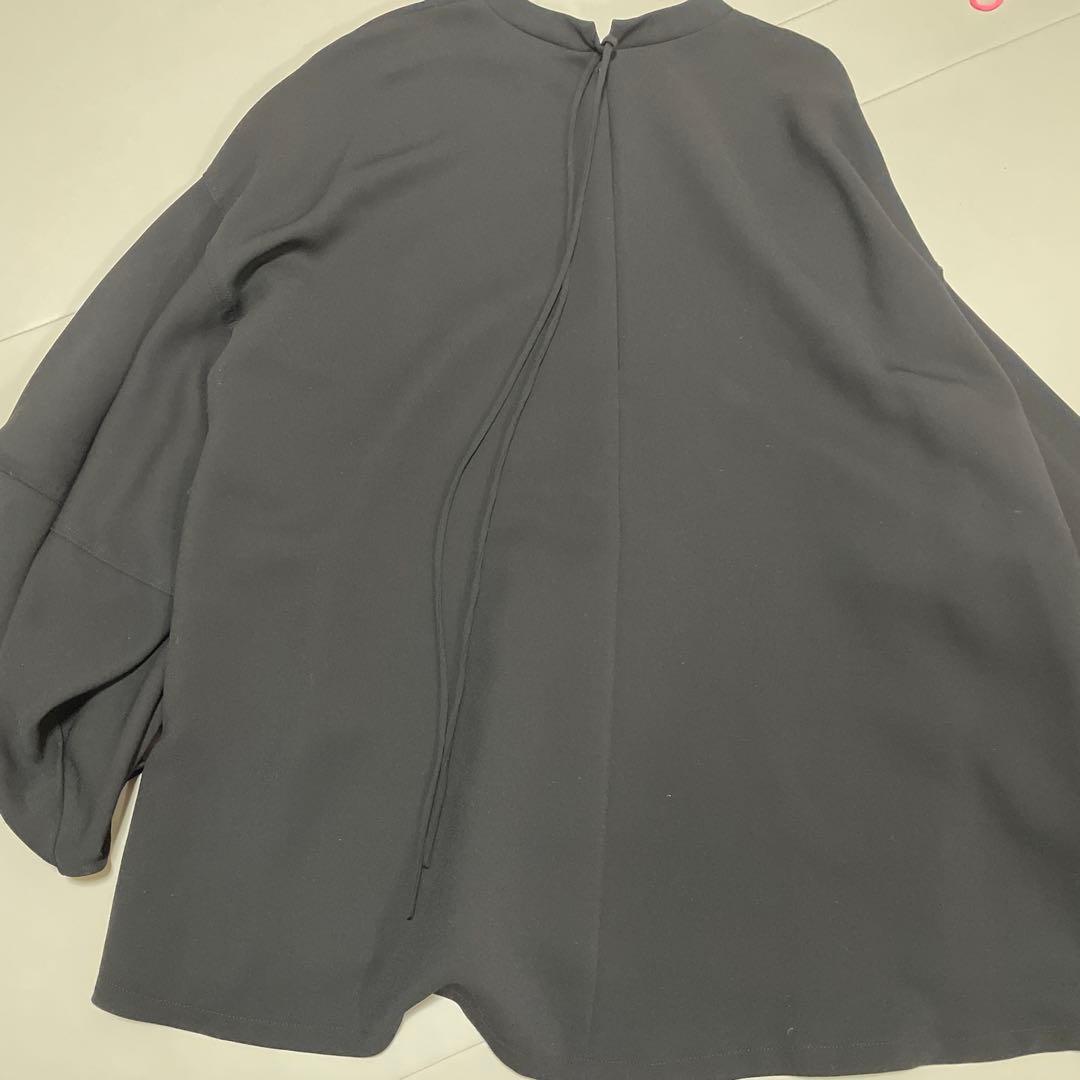 【美品✨】エンフォルド PEジョーゼット ドレープスリーブプルオーバー ブラック