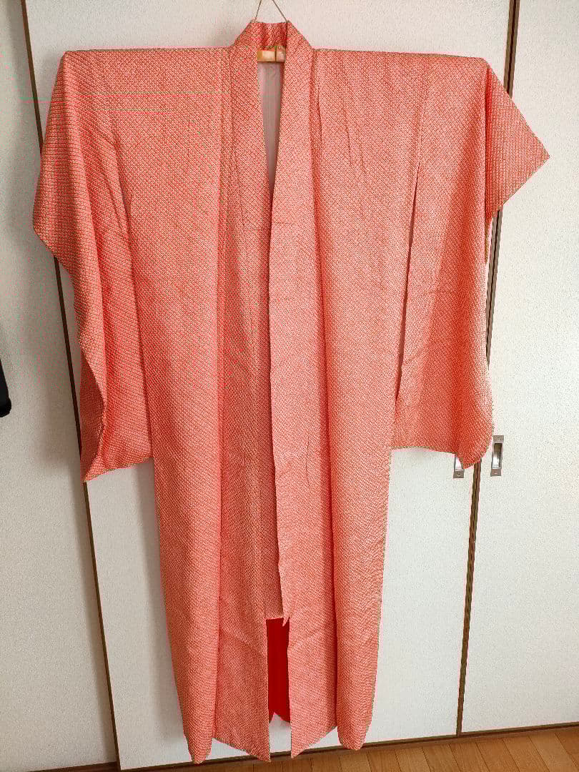 正絹着物一式 ジュニアサイズ 朱色総絞り　付属品多数 全14点