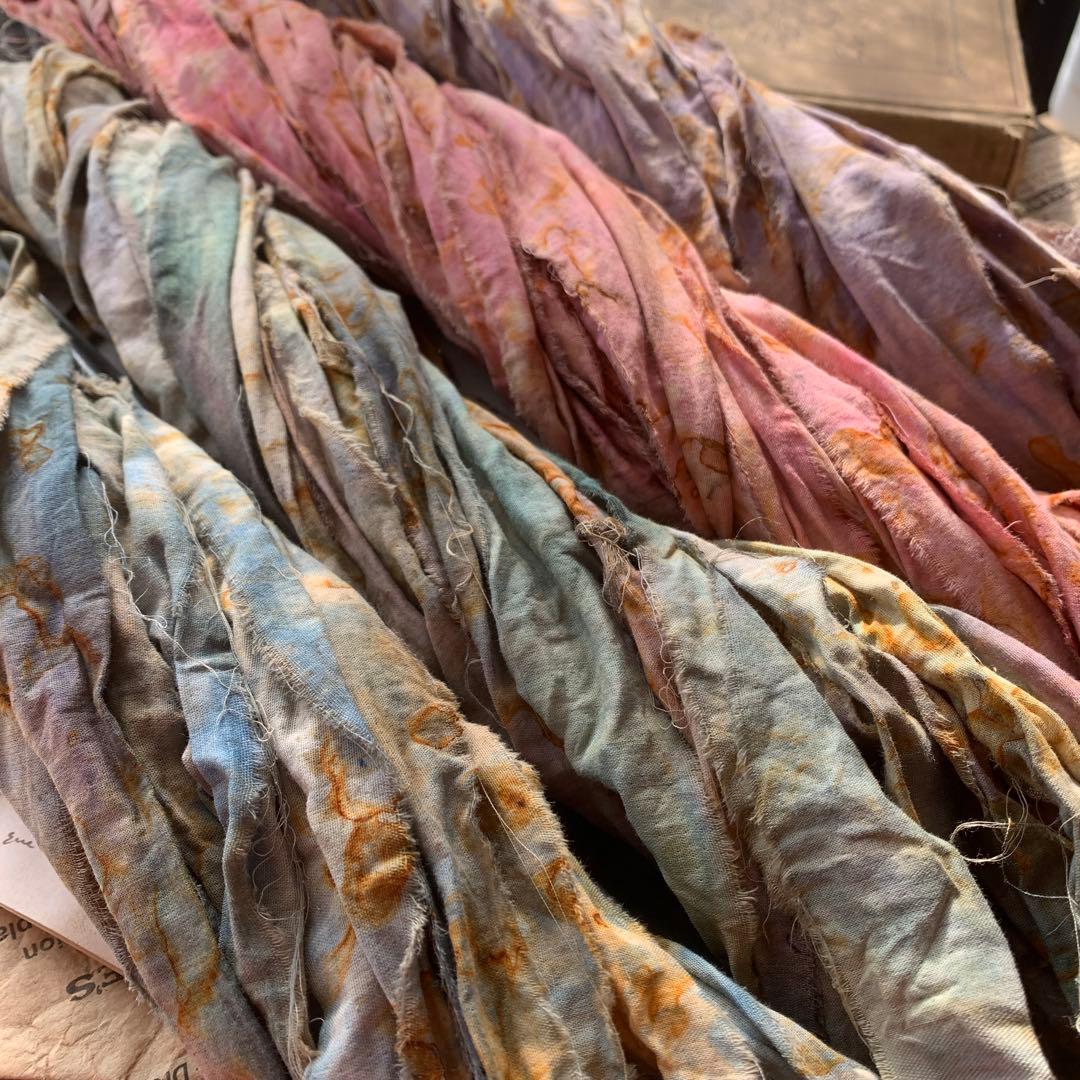 ジャンクジャーナル素材☆錆×カラフルリボン４本