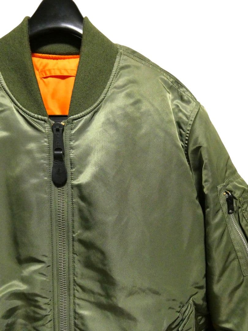 オーバーシルエット！ビッグサイズXL！アルファMA-1フライトジャケット緑