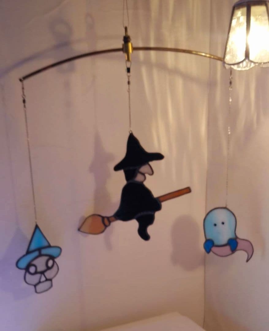 ステンドグラス　ハロウィンモチーフのモビール(よりどり3点)