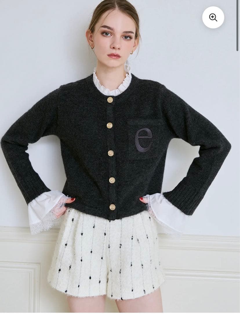 eimy istoire Attachedcollarモヘアカーディガン