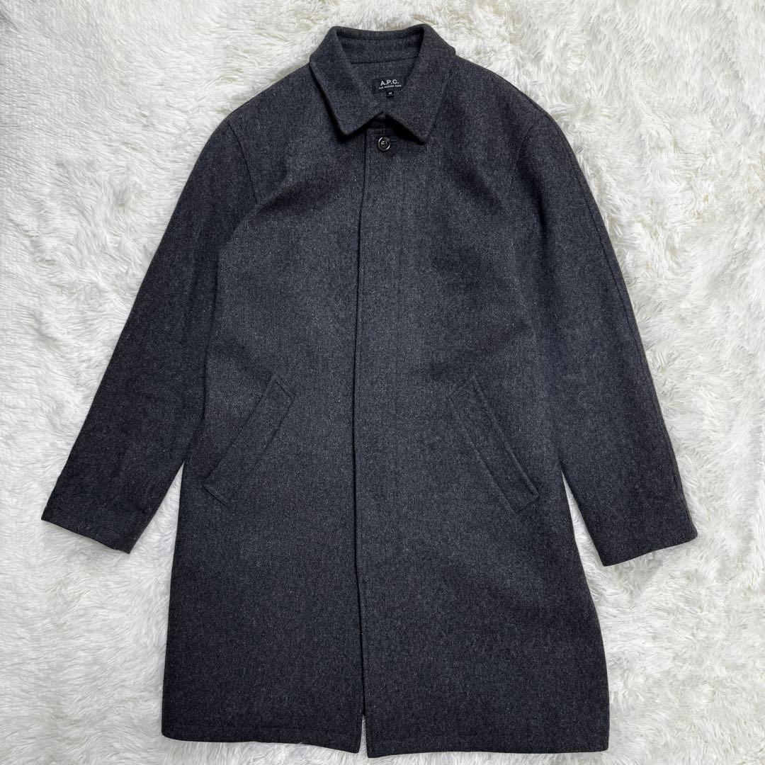 A.P.C.Jules Tournier社生地 ウール ステンカラーコート M