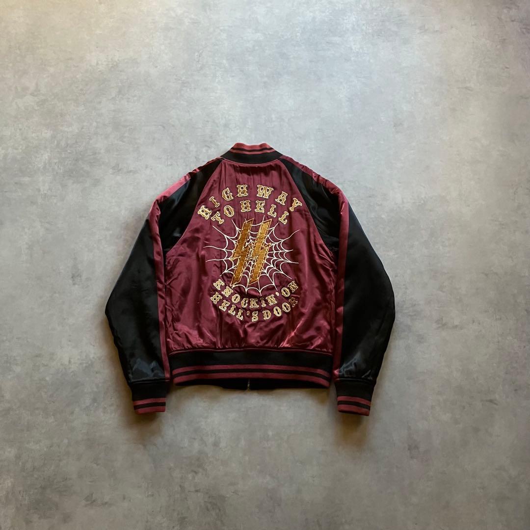 SKULL FLIGHT リバーシブル キルティング 刺繍 スカジャン バイク