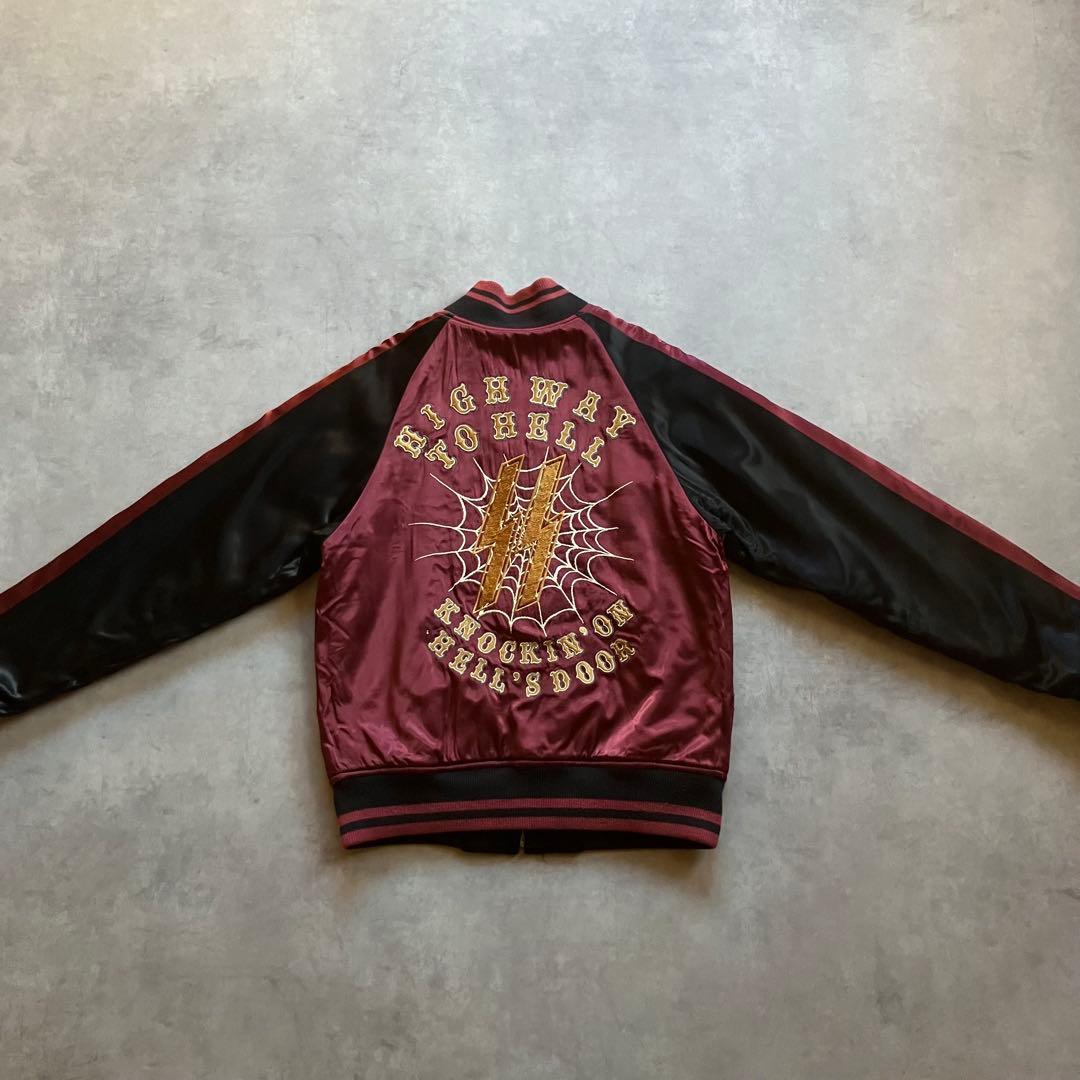 SKULL FLIGHT リバーシブル キルティング 刺繍 スカジャン バイク