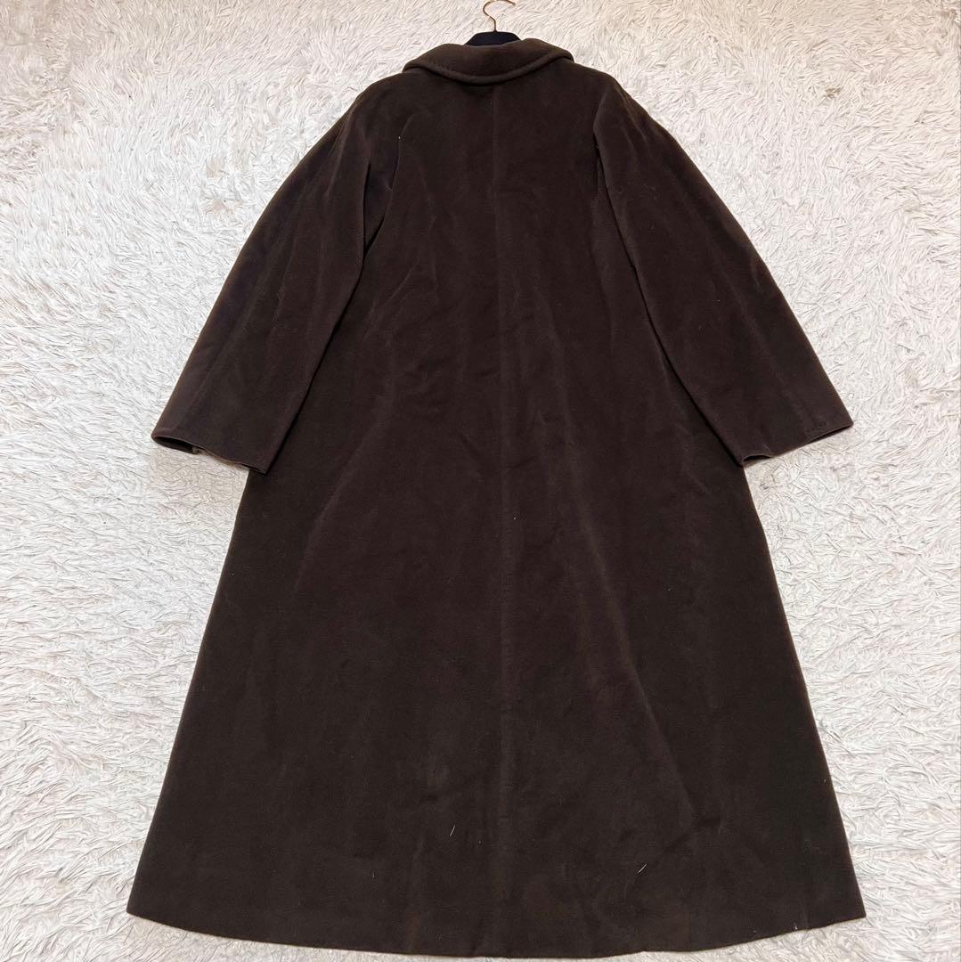 美品 マックスマーラ ロングコート カシミヤ混 白タグ ブラウン 42 大きめ