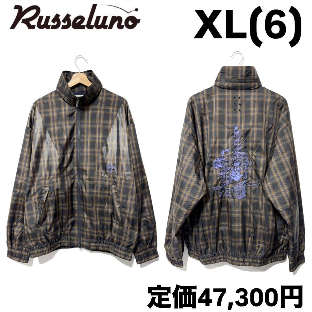 ラッセルノ ゴルフ 族虎 チェック ジップアップ ブルゾン ネイビー XL 6