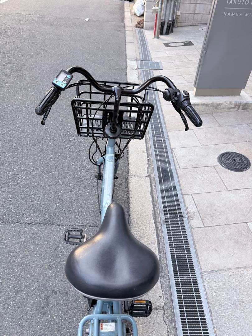 子供乗せ　ヤマハ　水色 電動アシスト自転車 チャイルドシート付き